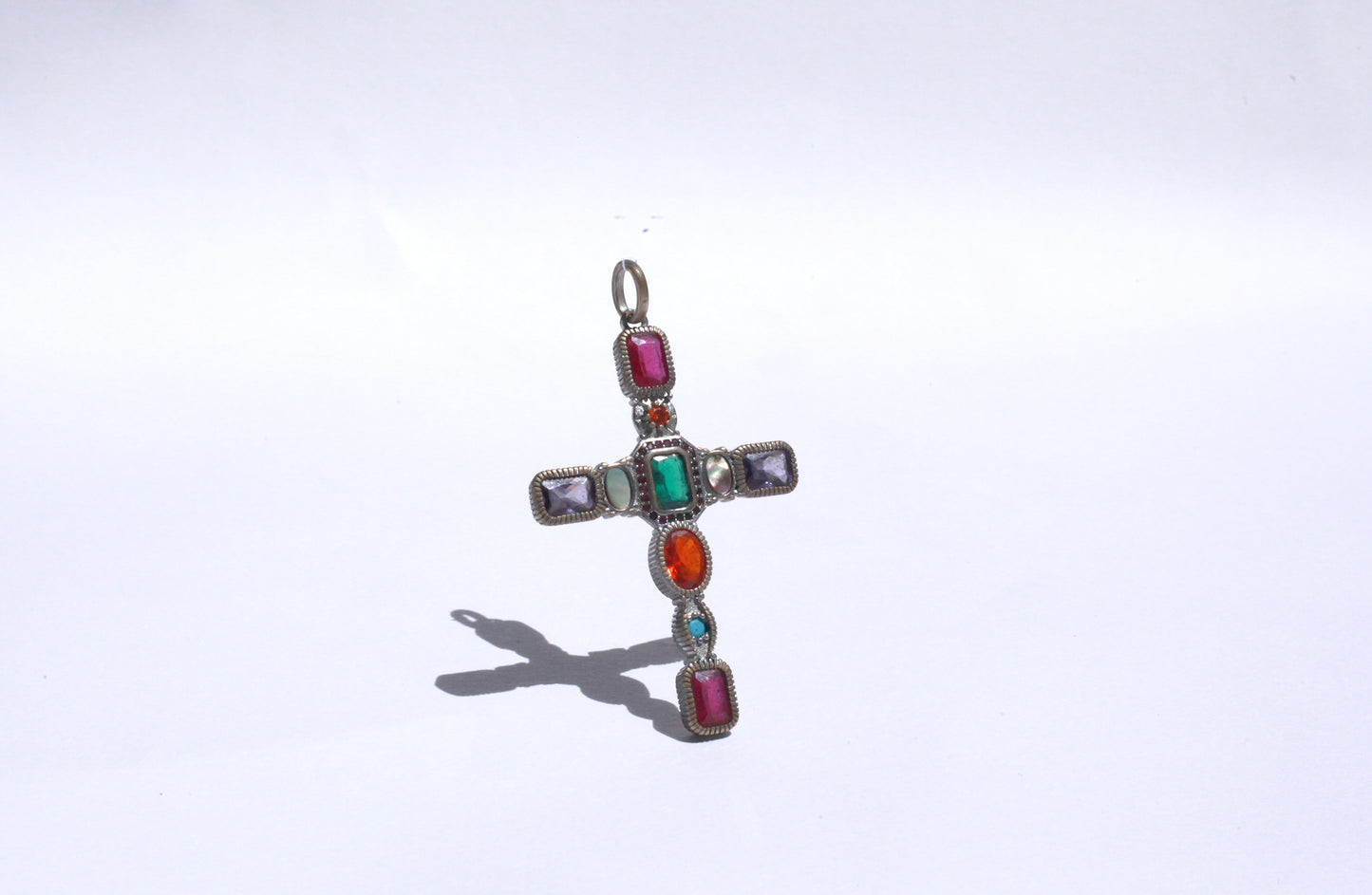 Gem Cross ༒ Alpaca Silver pendant
