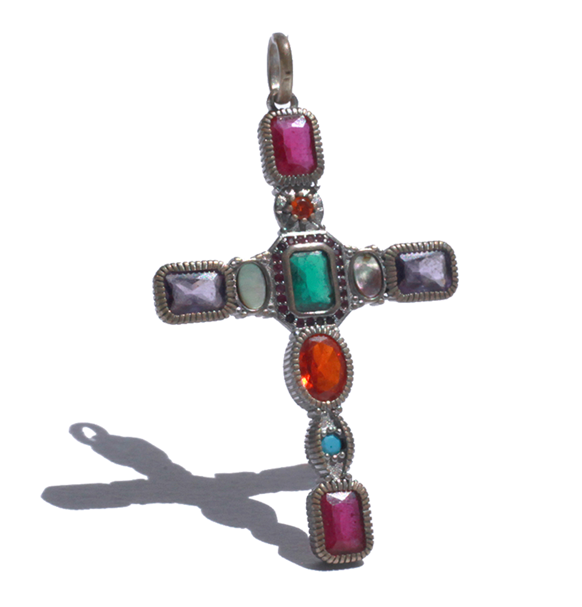 Gem Cross ༒ Alpaca Silver pendant