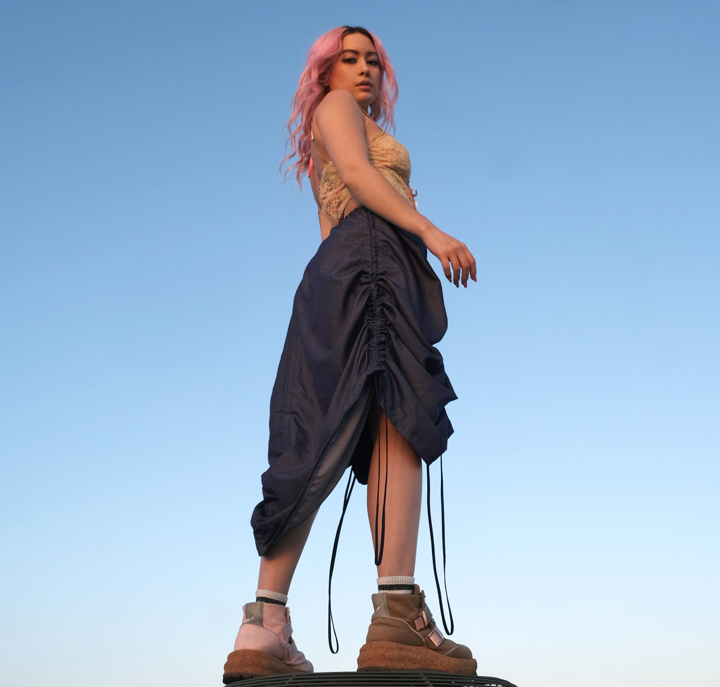 Armore Skirt ~ denim (ᴄᴜʀᴛᴀɪɴ ʟᴇɴɢᴛʜ)