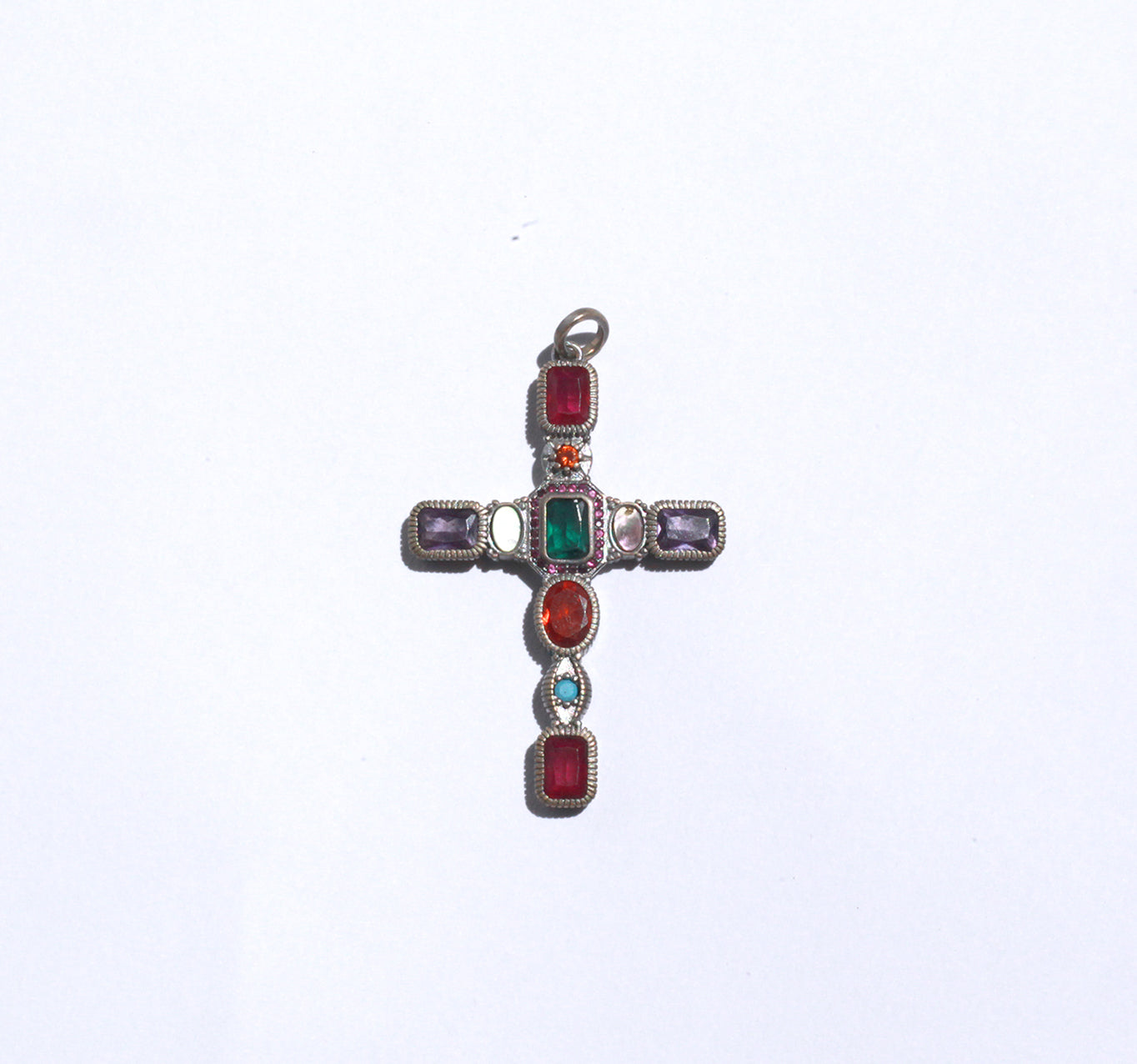 Gem Cross ༒ Alpaca Silver pendant