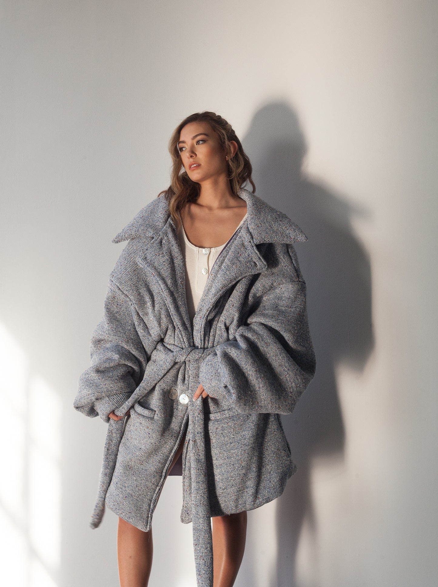 CLOUD COAT BLUE KNIT