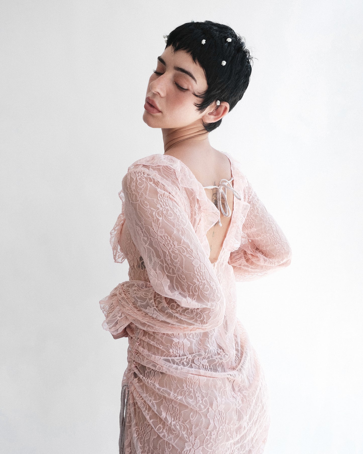 Nostalgia Blush ᴀᴅᴊᴜsᴛᴀʙʟᴇ ʀᴜғғʟᴇ ᴅʀᴇss ᵒᶦˡᶦ