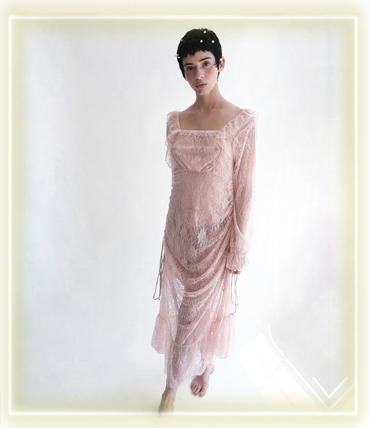 Nostalgia Blush ᴀᴅᴊᴜsᴛᴀʙʟᴇ ʀᴜғғʟᴇ ᴅʀᴇss  ᵒᶦˡᶦ