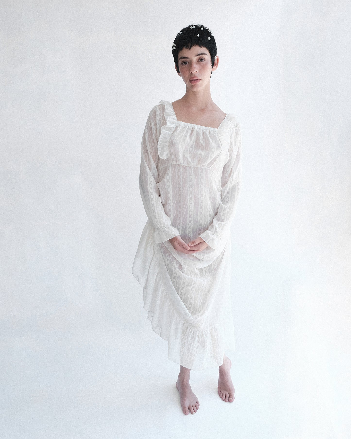 Nostalgia Pearl ᴀᴅᴊᴜsᴛᴀʙʟᴇ ʀᴜғғʟᴇ ᴅʀᴇss ᵒᶦˡᶦ