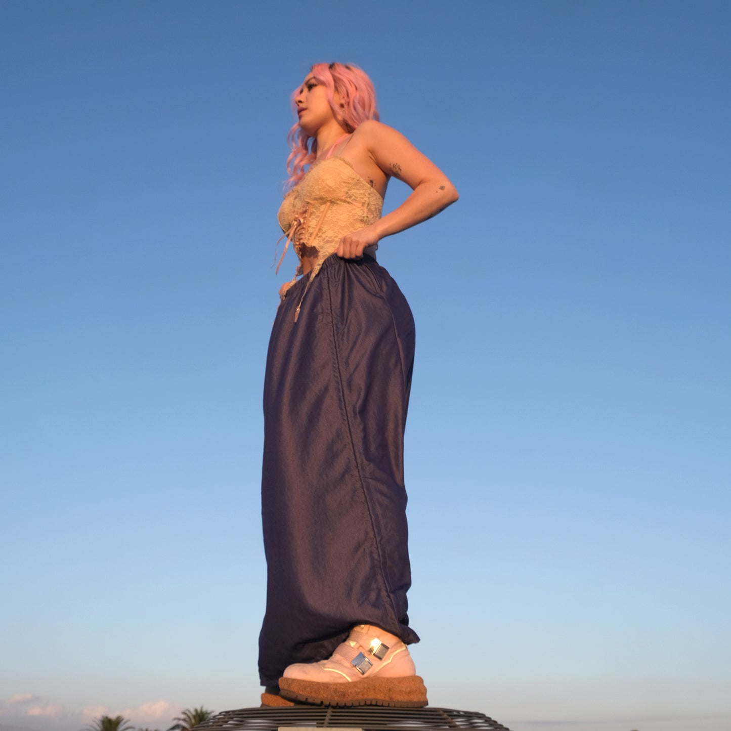 Armore Skirt ~ aqua  (ᴄᴜʀᴛᴀɪɴ ʟᴇɴɢᴛʜ)