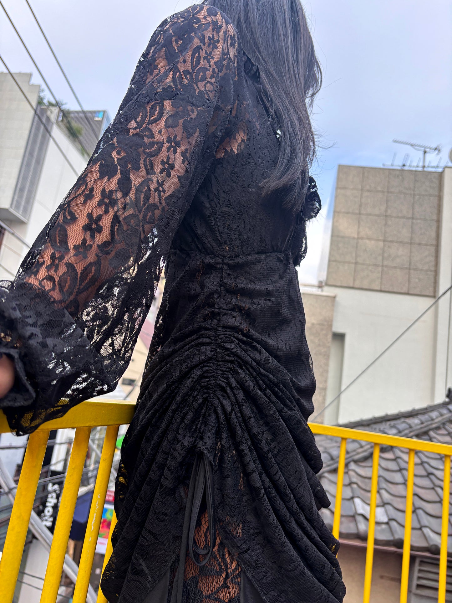 Nostalgia Black ᴀᴅᴊᴜsᴛᴀʙʟᴇ ʟᴀcᴇ ᴅʀᴇss