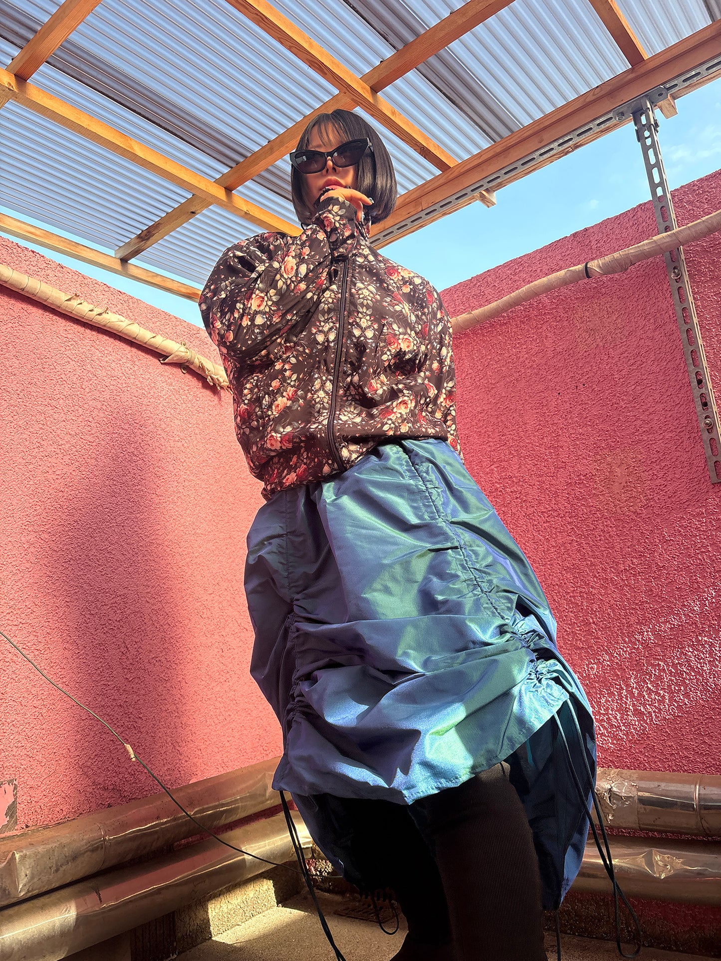 Armore Skirt ~ deep aqua  (ᴄᴜʀᴛᴀɪɴ ʟᴇɴɢᴛʜ)