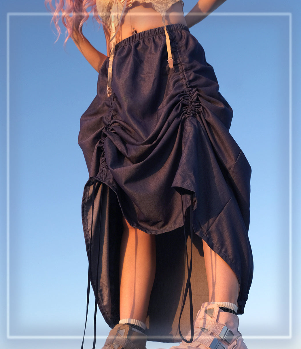 Armore Skirt ~ aqua  (ᴄᴜʀᴛᴀɪɴ ʟᴇɴɢᴛʜ)