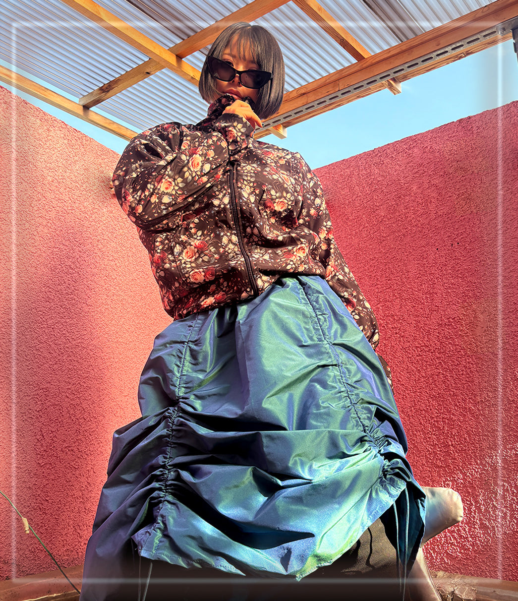 Armore Skirt ~ deep aqua  (ᴄᴜʀᴛᴀɪɴ ʟᴇɴɢᴛʜ)