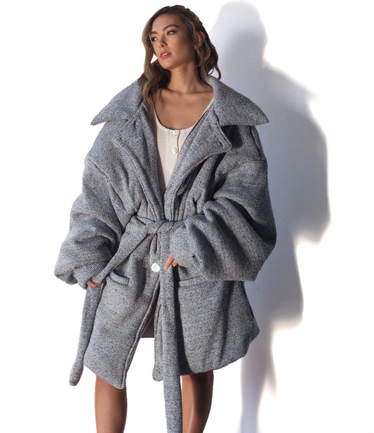 CLOUD COAT BLUE KNIT